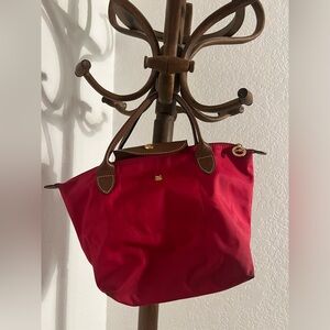 Small red Longchamp bag